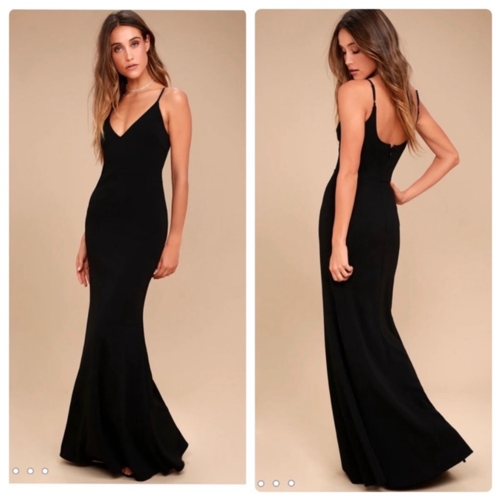 Lulu's Black Spaghetti Strap Maxi Dress